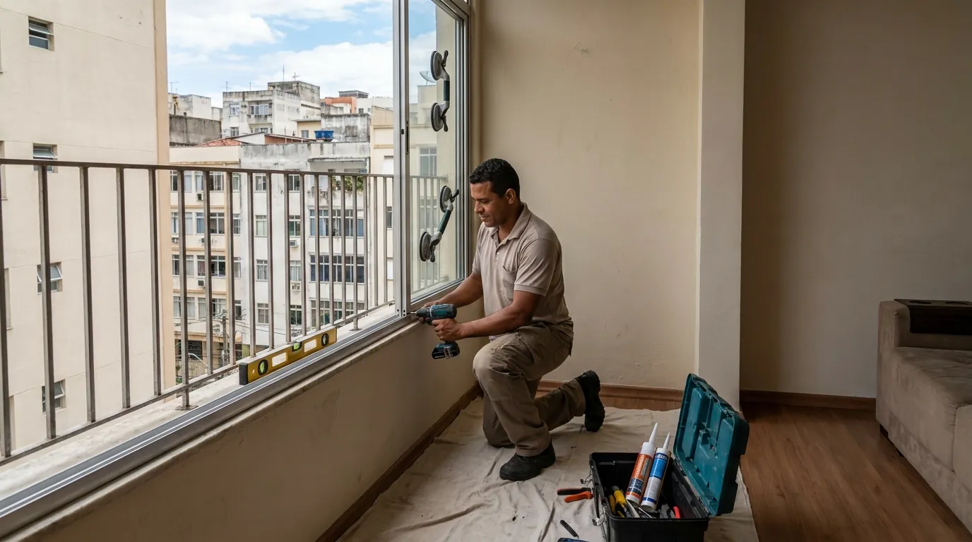 Sacada de Vidro para Apartamento em Pelotas‑RS